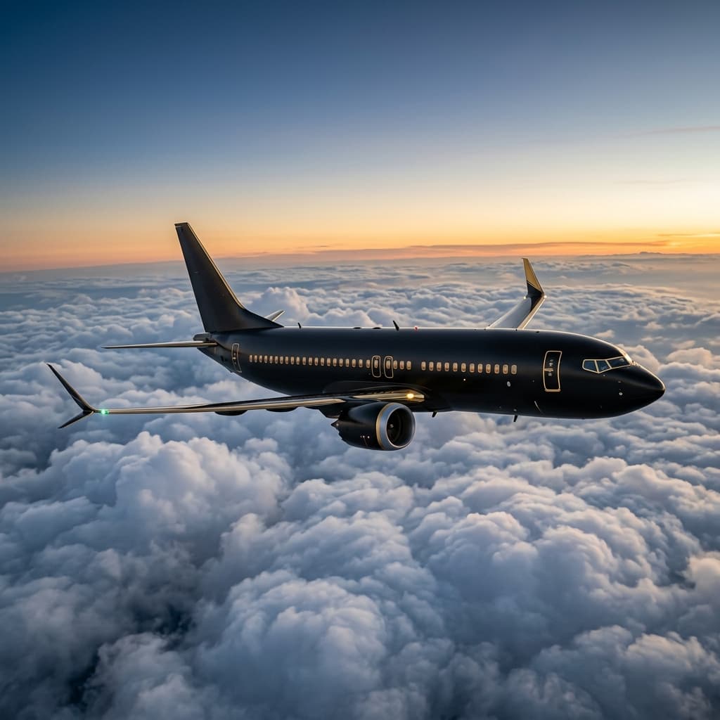 Boeing 757 Lujo Black Jet